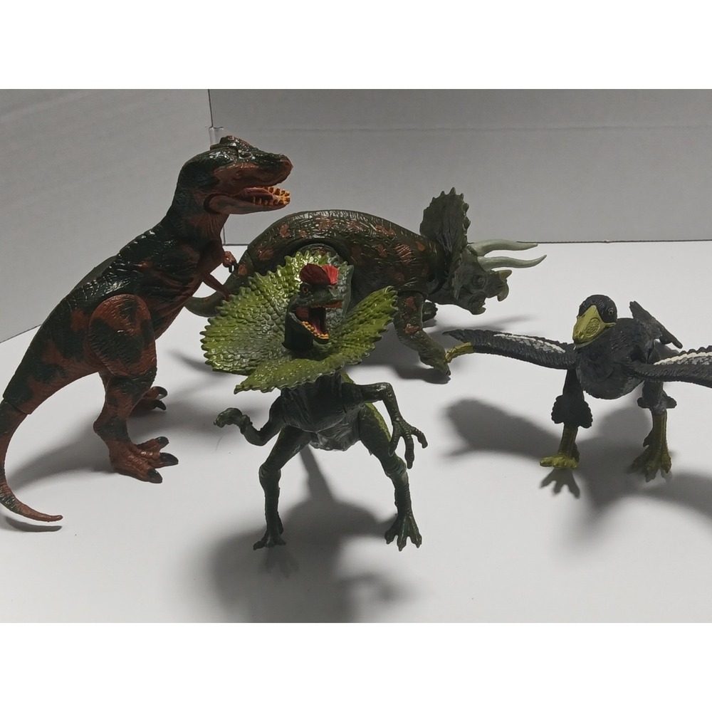 Vintage/Modern Prehistoric Figure Lot of 4 – Schleich,‎ Dilophosaurus, T-Rex,...